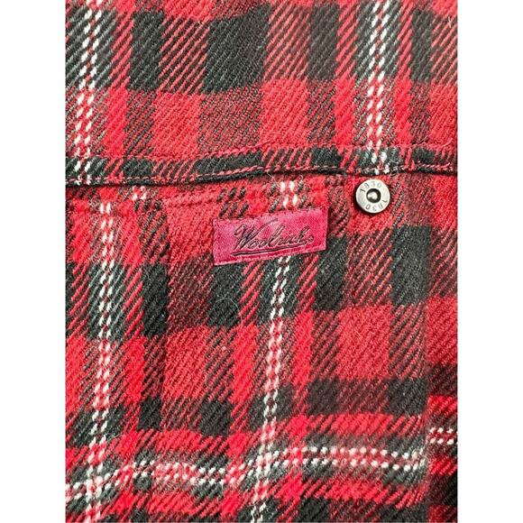 Woolrich Shirt‎ Womens Red Long Sleeve Wool Blend Button-up Plaid Large - Picture 3 of 6